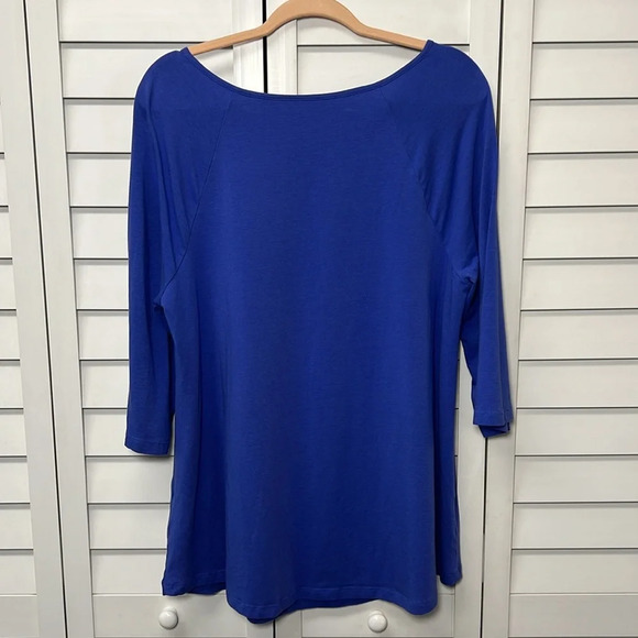 Soft Surroundings Zalie Tunic 3/4 Sleeve Top Size Large Amparo Blue - Picture 7 of 8